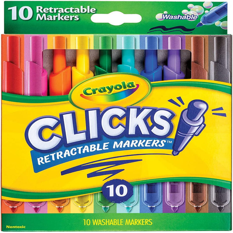 Crayola Super Clicks Retractable Markers, 10 Count