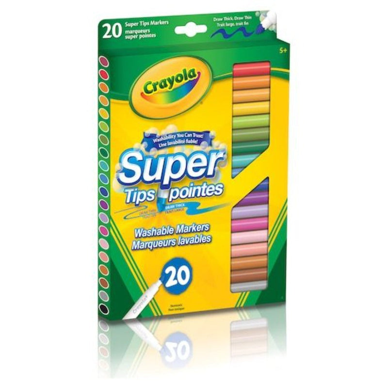 Crayola Super Tips Markers, Washable Markers, 20 Count-Arts & Crafts-Crayola-Toycra