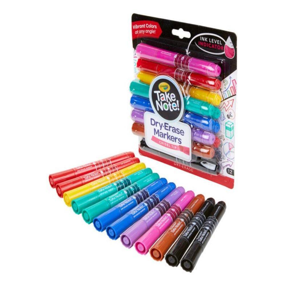 Crayola Take Note Dry Erase Markers, Chisel Tip, 12 Count | Buy Online ...