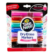 Crayola Take Note Dry Erase Markers, Chisel Tip, 12 Count