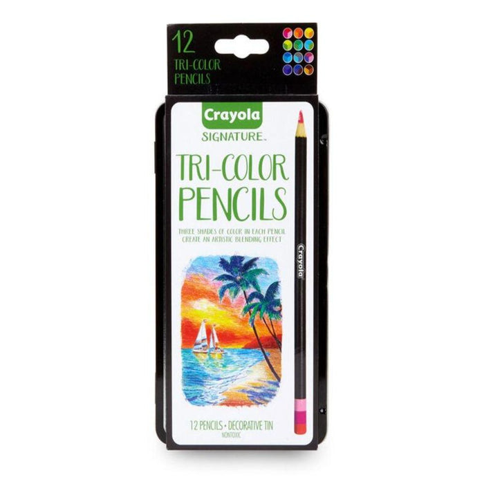 Crayola Tri-Shade Colored Pencils with Decorative Tin-Arts & Crafts-Crayola-Toycra