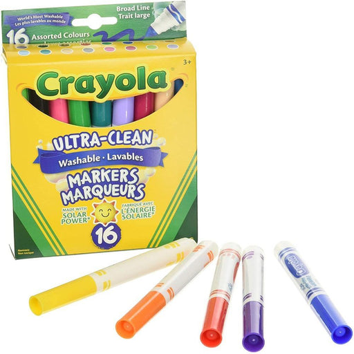 Crayola Ultra-Clean Broad Line Markers, 16 Ct-Arts & Crafts-Crayola-Toycra