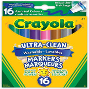 Crayola Ultra-Clean Broad Line Markers, 16 Ct