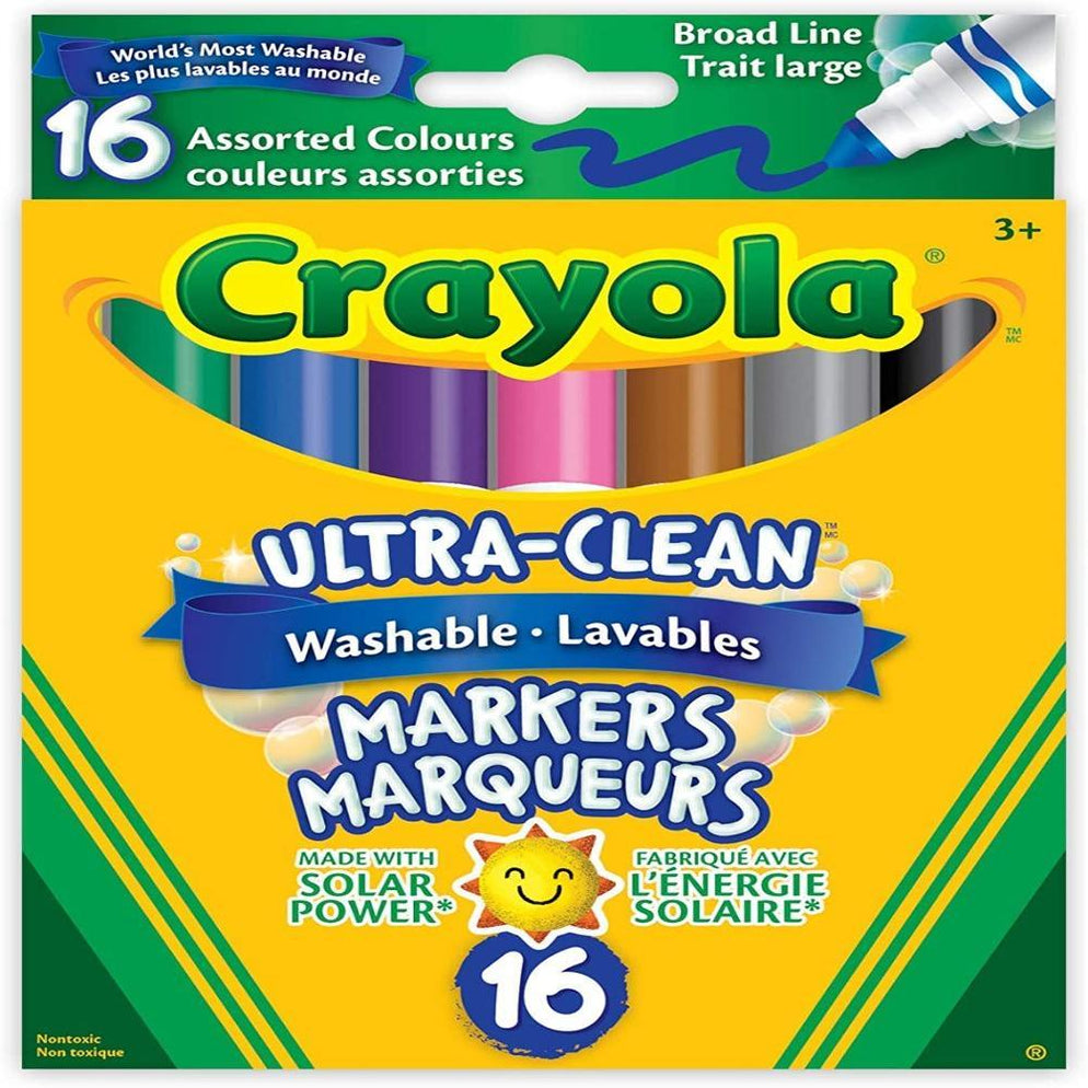 Crayola Ultra-Clean Broad Line Markers, 16 Ct — Toycra