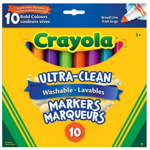 Crayola Ultra-Clean Markers, Broad Line, Bold, 10 ct.-Arts & Crafts-Crayola-Toycra