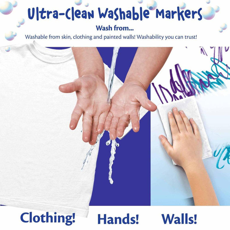 Crayola Ultra-Clean Washable Fine Line Markers, Assorted Colours, 24 Count