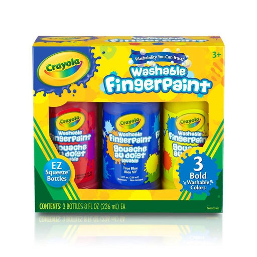 Crayola Washable Bold Fingerpaint, Primary Colors 3 ct.-Arts & Crafts-Crayola-Toycra