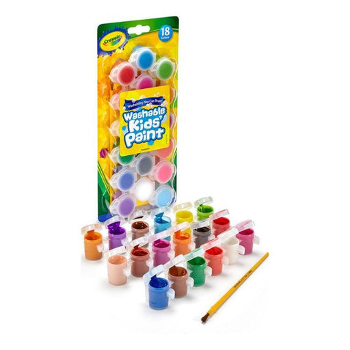 Crayola Washable Paint Pots with Brush, 18 Count-Arts & Crafts-Crayola-Toycra
