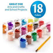 Crayola Washable Paint Pots with Brush, 18 Count