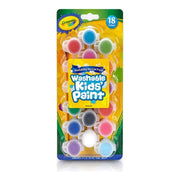 Crayola Washable Paint Pots with Brush, 18 Count