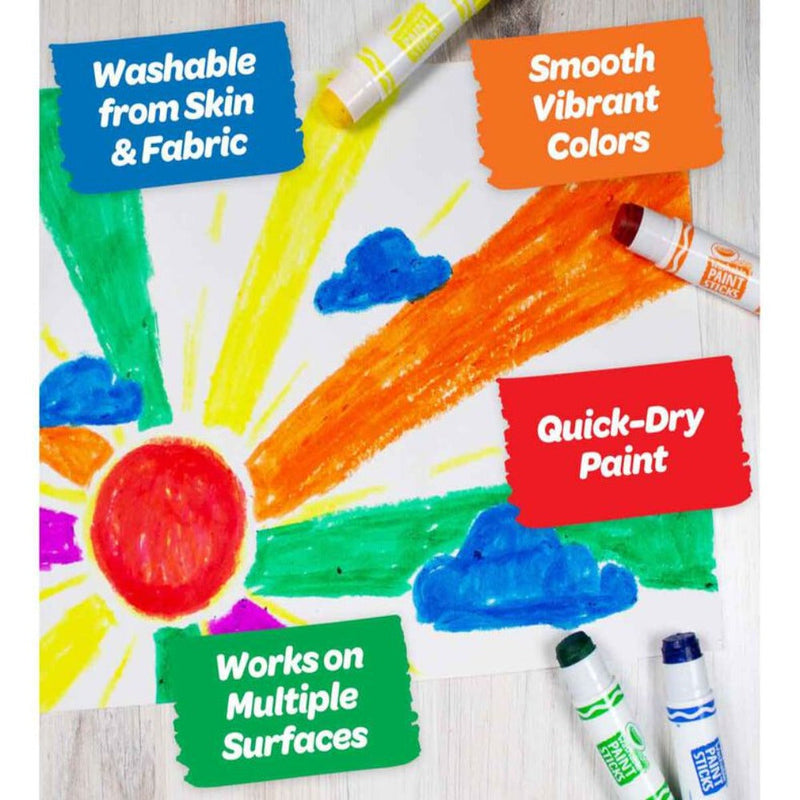Crayola Washable Paint Sticks, Kids Paint Set, 6 Count