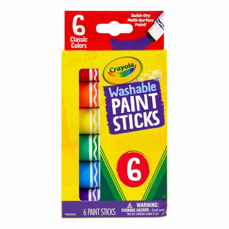 Crayola Washable Paint Sticks, Kids Paint Set, 6 Count