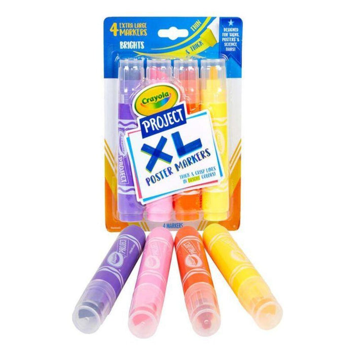 Crayola XL Poster Markers, Bright Colors, 4 Count-Arts & Crafts-Crayola-Toycra