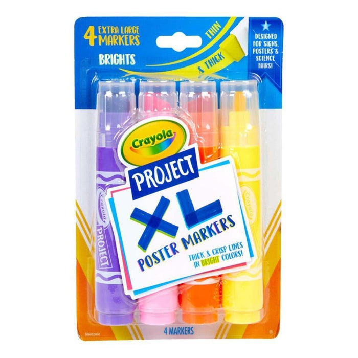 Crayola XL Poster Markers, Bright Colors, 4 Count-Arts & Crafts-Crayola-Toycra