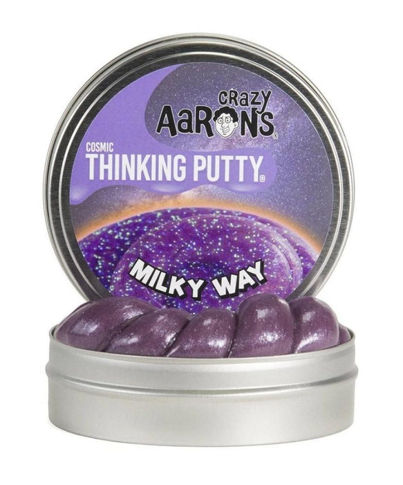 Crazy Aaron's Putty Milky Way Cosmic Glow 4" Tin plus Glow Charger-Novelty Toys-Crazy Aaron's Putty-Toycra