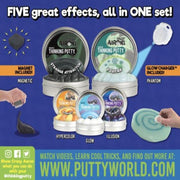 Crazy Aaron's Thinking Putty Greatest Hits Set Strange Attractor, Foxfire, Sunburst, Ion, Super Scarab