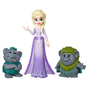 Disney Frozen Elsa Small Doll With Troll Figures