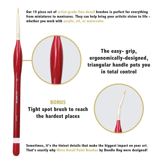 Doodle Hog Mini Painting Starter 15 Brushes
