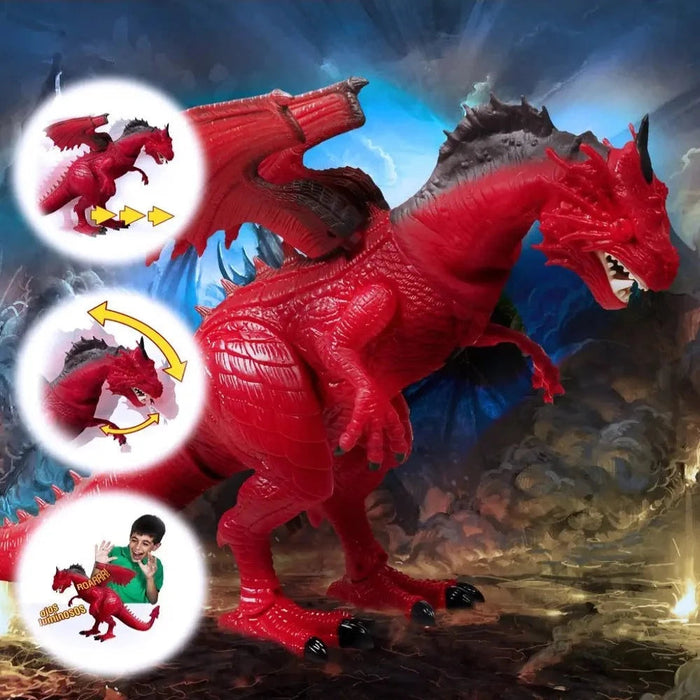 Dragon-I Mighty Megasaur Lights and Sound Dragon (Red)-Action & Toy Figures-Dragon-I-Toycra