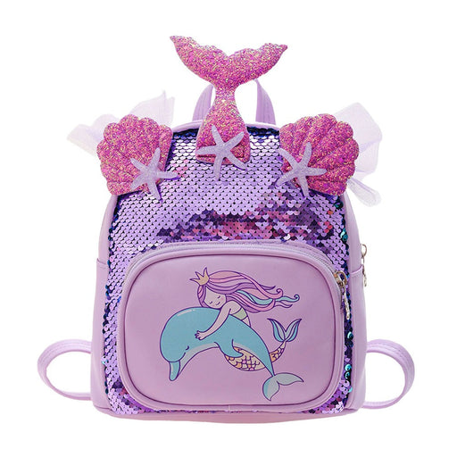Flippi Mermaid Sequin Double-Layer Bags Purple-Backpack-Toycra-Toycra
