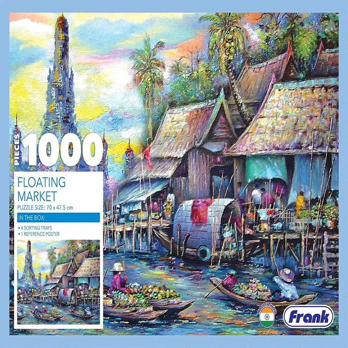 Frank Puzzle Floating Market in Thailand -1000 pieces-Puzzles-Frank-Toycra