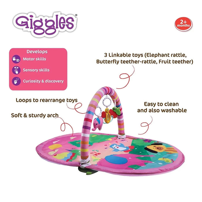 Funskool Giggles 3 in 1 Deluxe Playgym Pink-Mats, Gym & Activity-Funskool-Toycra