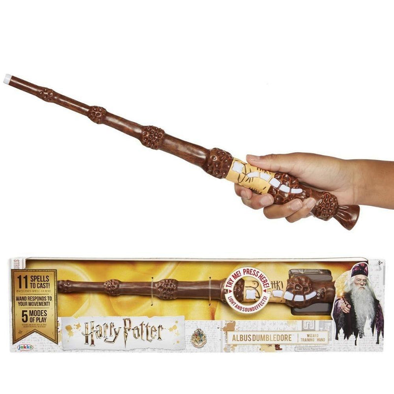 Harry Potter, Albus Dumbledore's Wizard Training Wand - 11 SPELLS To Cast! Official Toy Wand with Lights & Sounds