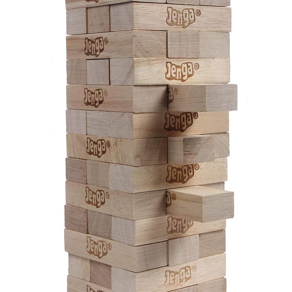 Hasbro Gaming Classic Jenga Game, Hardwood Block Stacking Tower Game ...