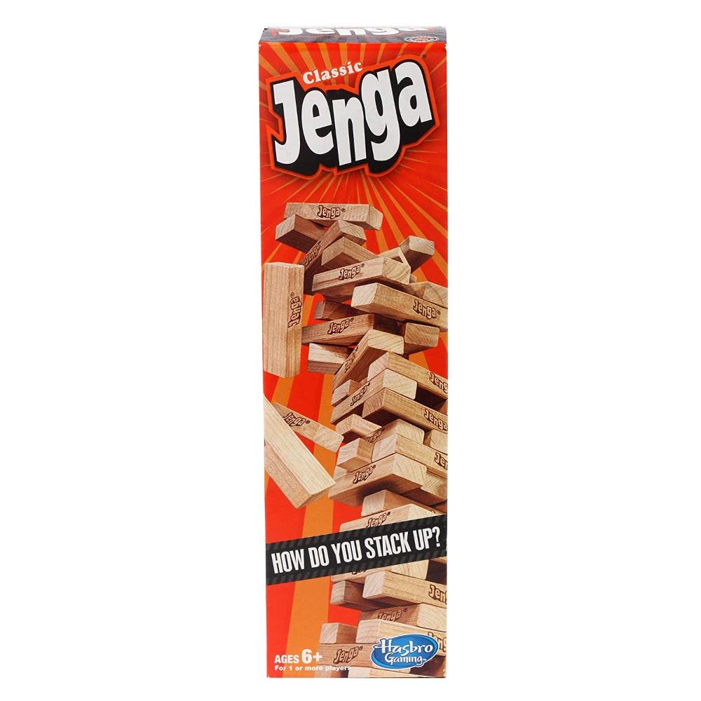 Hasbro Gaming Classic Jenga Game, Hardwood Block Stacking Tower Game ...