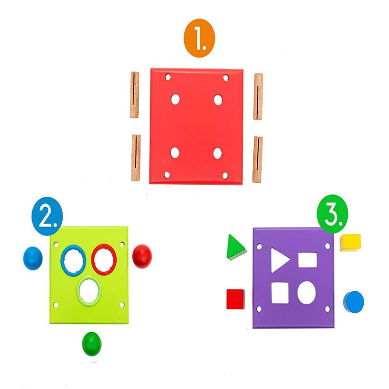 Hilife 3-In-1 Funky Shapes Educational Hammering Bench