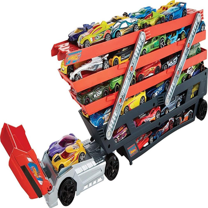Hot Wheels Mega Hauler with 6 Expandable Levels, Stores up to 50 1:64 Scale  Toy Vehicles