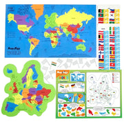 Imagimake Mapology Combo: Map Puzzle of India and World with Capitals and Flags of Countries
