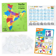Imagimake Mapology Combo: Map Puzzle of India and World with Capitals and Flags of Countries