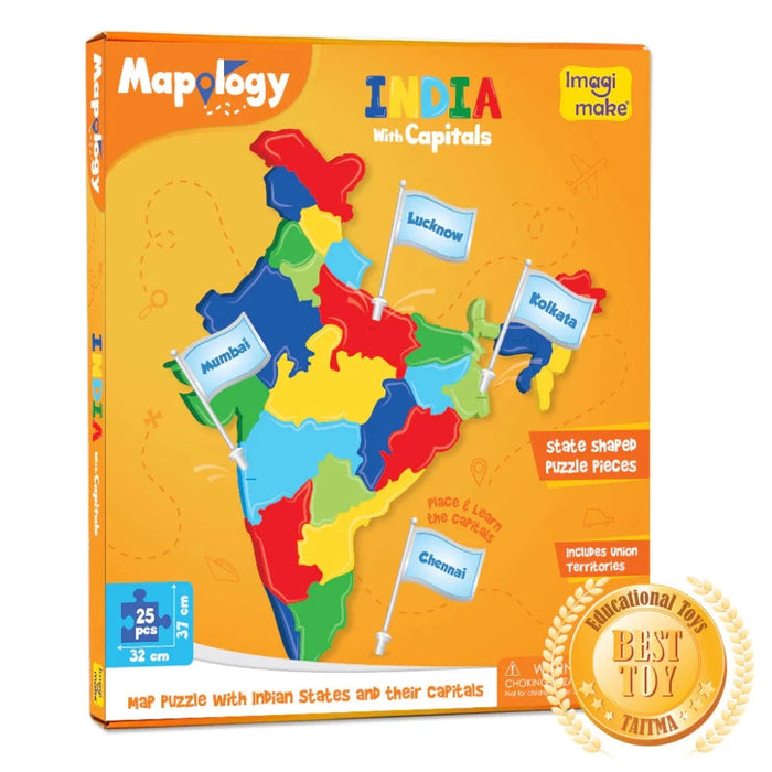 Imagimake Mapology India With State Capitals-Puzzles-Imagimake-Toycra