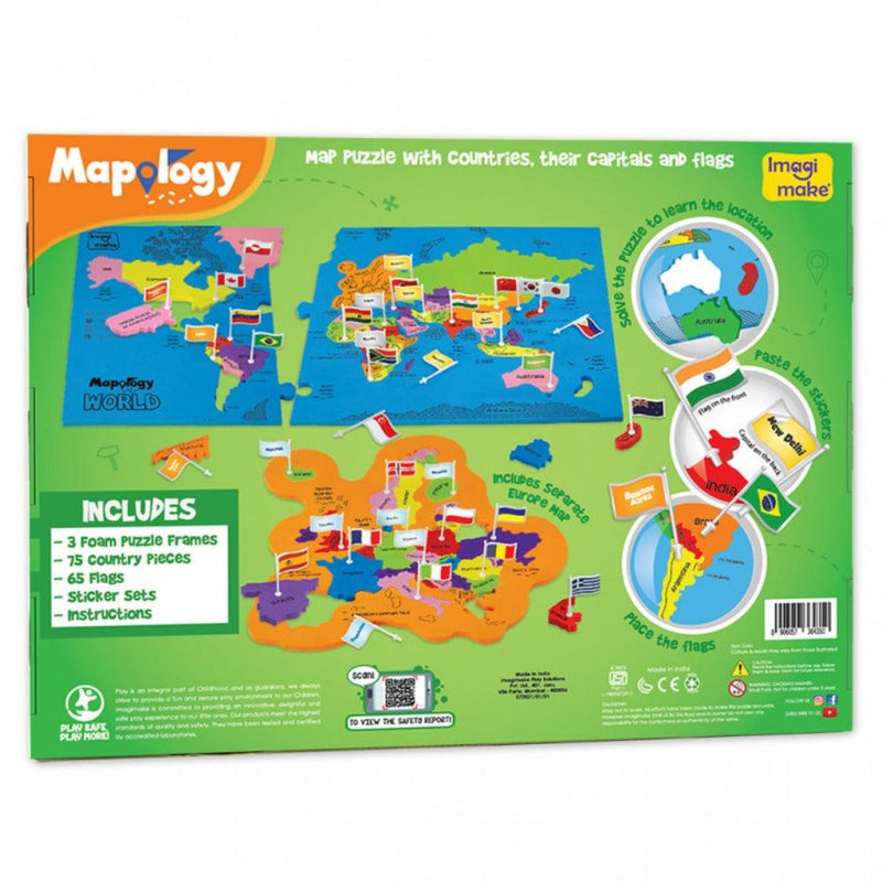 Imagimake Mapology World with Flags & Capitals