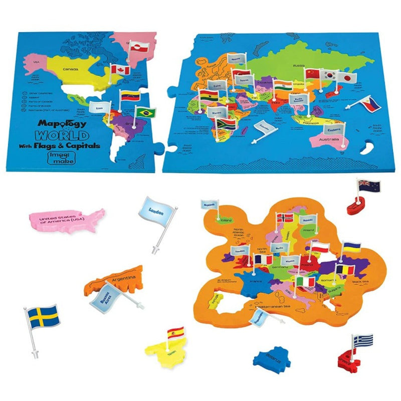 Imagimake Mapology World with Flags & Capitals