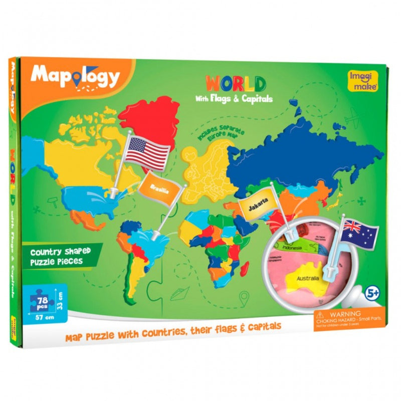 Imagimake Mapology World with Flags & Capitals