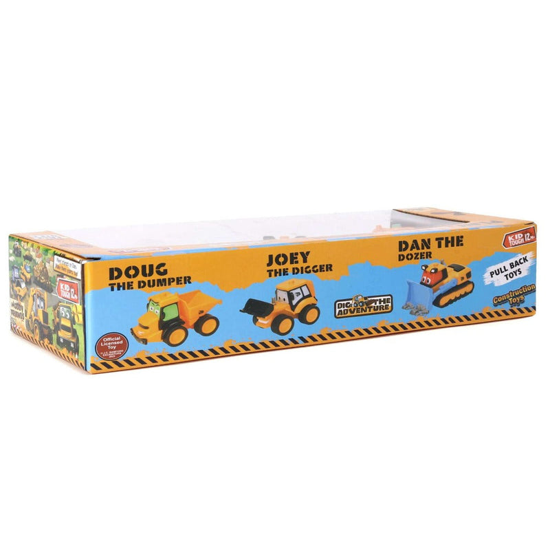JCB My 1st Muddy Friends Joey Doug & Dan Toys Pack of 3 (Pull Back Toy )
