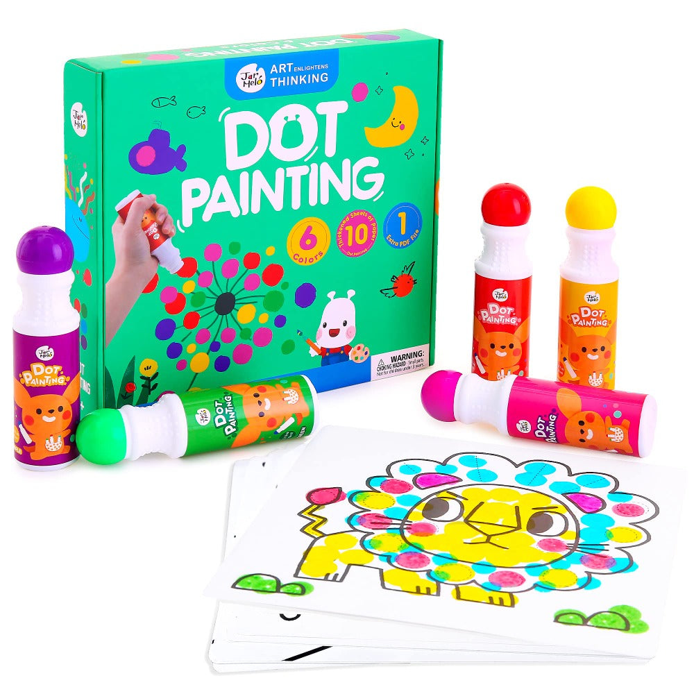  Jar Melo Washable Dot Markers Kit for 3-8+ Age Kids,12 Colors  Non Toxic Dot Paint Markers with 108 Free Pdf Activity Book & Physical  Sheets 2.1 fl.oz Bingo Daubers for Toddlers