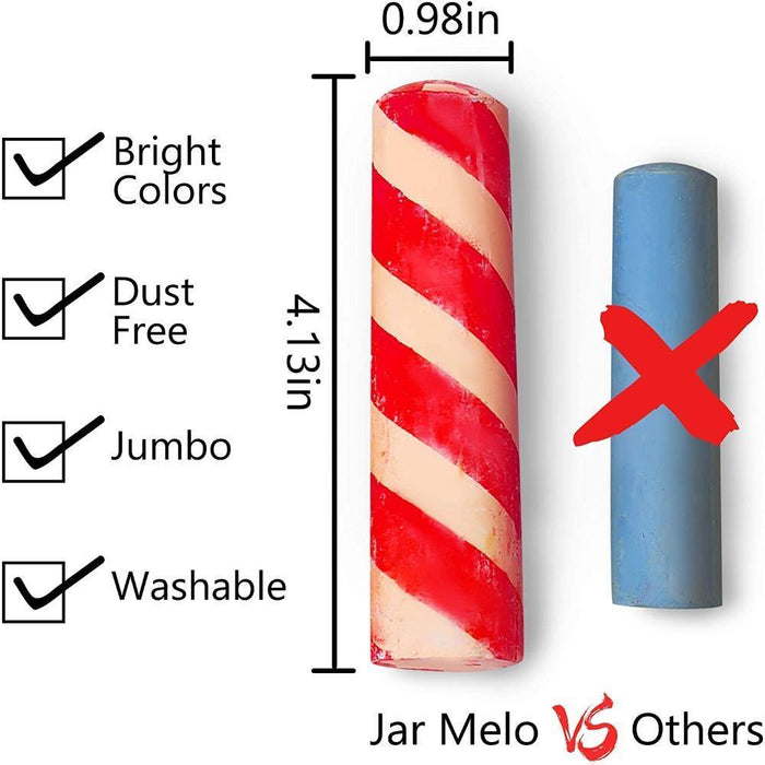 Jar Melo Jumbo Sidewalk Chalk - 24 Colors Kit with 2 Holder-Arts & Crafts-Jarmelo-Toycra
