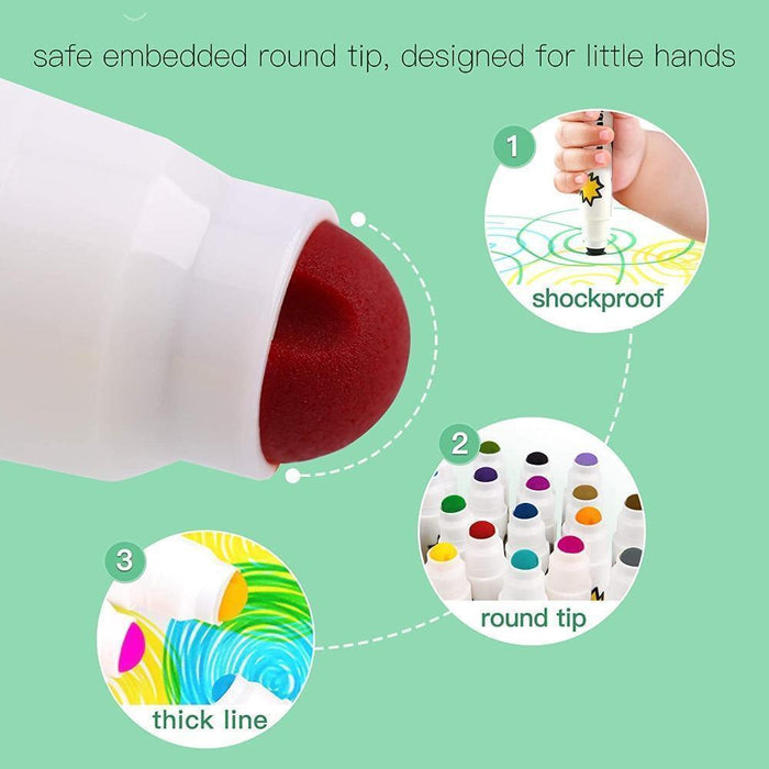 Jar Melo Special Round Tip Washable Markers-Arts & Crafts-Jarmelo-Toycra