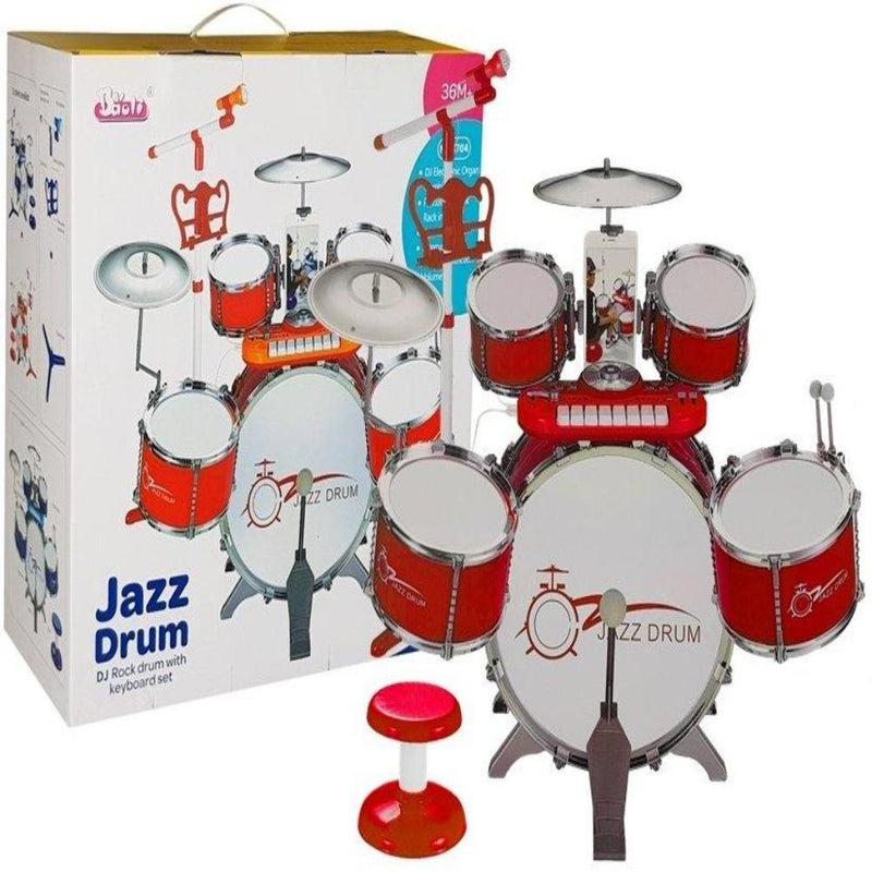 Jazz Drum Dj Rock Drum With Keyboard Set - Multi Color