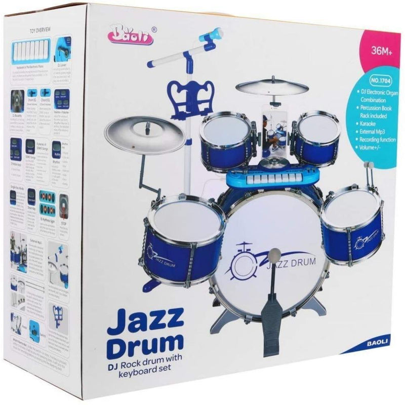 Jazz Drum Dj Rock Drum With Keyboard Set - Multi Color