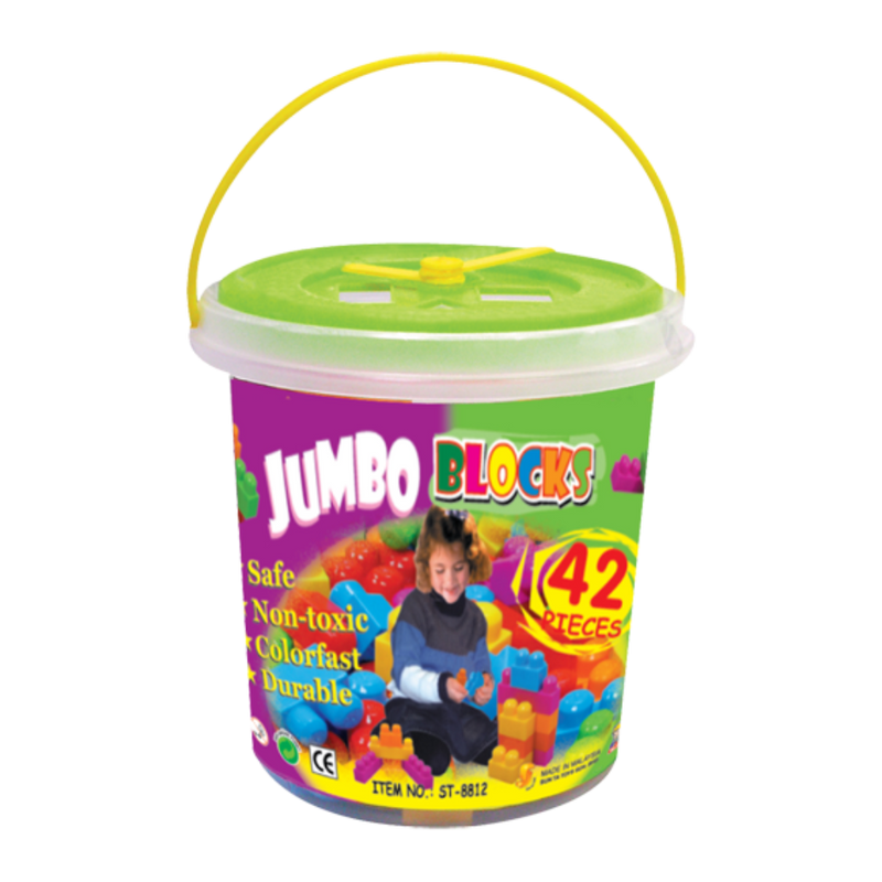 Jumbo Blocks-42 Pcs in Transparent Container