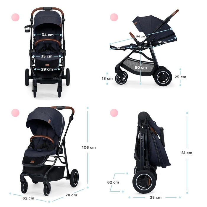 Kinderkraft All Road Pushchair/Stroller - Imperial Blue-Stroller-Kinderkraft-Toycra