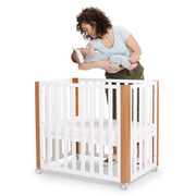 Kinderkraft Koya Wooden 4in1 Cot With Playpen Function + Mattress White