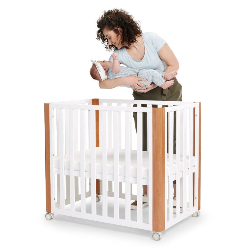 Kinderkraft Koya Wooden 4in1 Cot With Playpen Function + Mattress White