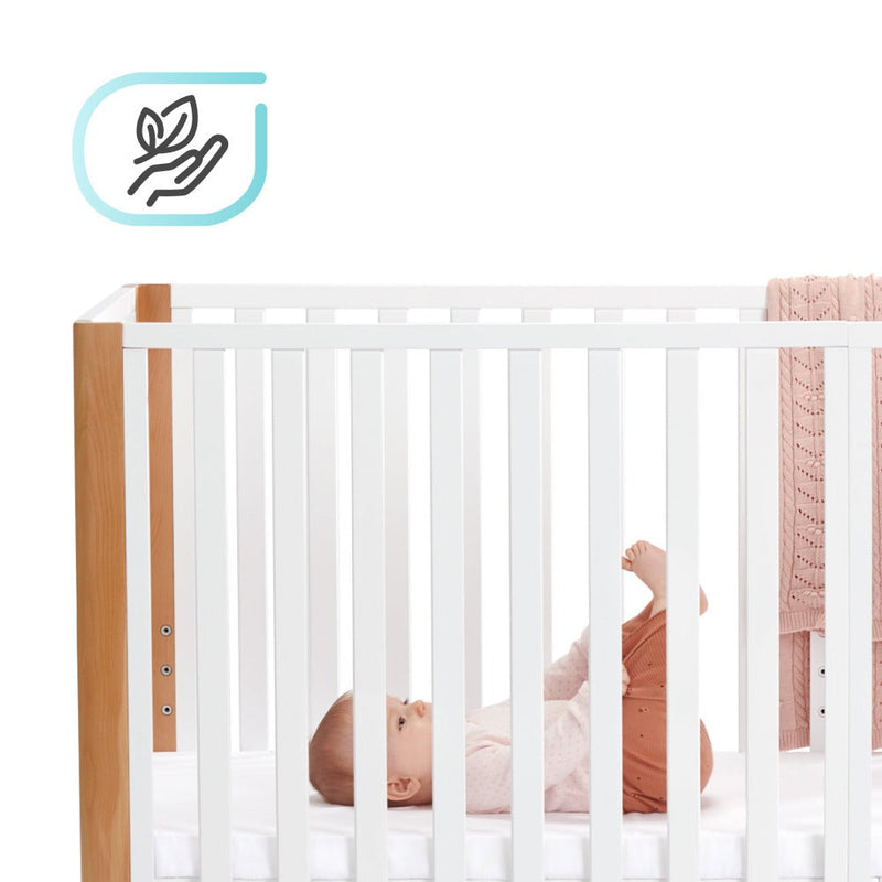 Kinderkraft Koya Wooden 4in1 Cot With Playpen Function + Mattress White