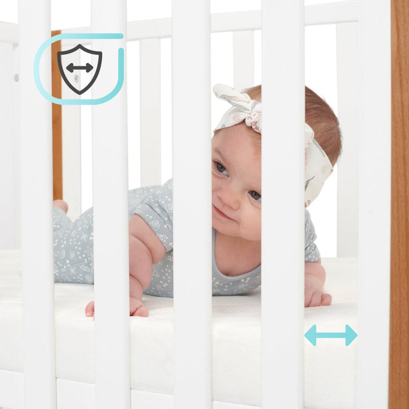 Kinderkraft Koya Wooden 4in1 Cot With Playpen Function + Mattress White