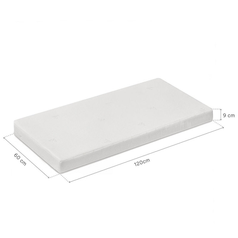 Kinderkraft Lunky Wooden Cot With Mattress White